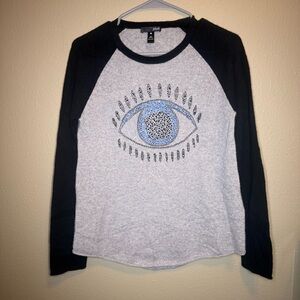 Aqua Cashmere 100% Cashmere Evil Eye Sweater SZ S Small